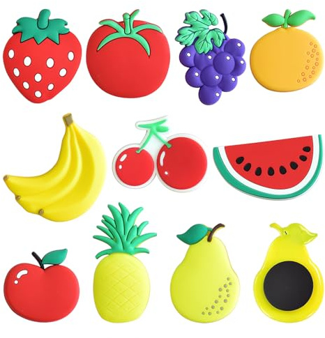 10 Refrigeradores de Frutas Pegan Imanes de Frutas Creativas Seguros y No Tóxicos para Juguetes de Puzzle Adecuados como Regalos para Niños y Juguetes Decorativos para el Hogar de Colores