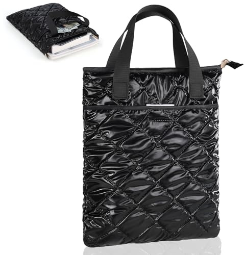 31 x 26 cm Pochette Livre Protege Cahier Livres Carnet de Sante Sacoche en Matérial Imperméable avec Protection en Coton et Poche Supplémentaire Protège Cahiers Cadeau pour Amateurs de Lecture(Noir)