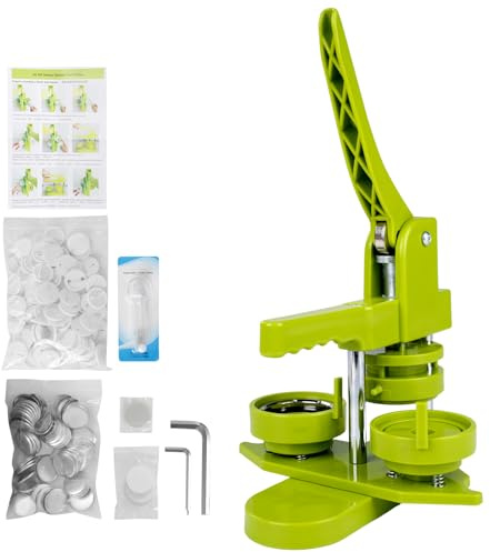LetCart Maquina para Hacer Chapas, Maquina de Chapas con 100 Accesorios & Cortador Circular, Mango Ergonómico Reforzado, para Crear Insignias, Pines Personalizados, Llaveros, Chapas (58mm)