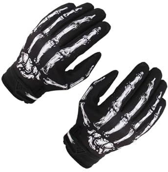VUIUYOIES Guantes de Motocicleta Guantes de Motocicleta para Hombres Mujeres Otoño Invierno Antideslizantes Transpirables Ciclismo Patrón Huesos Esqueleto Motocross al Aire, S