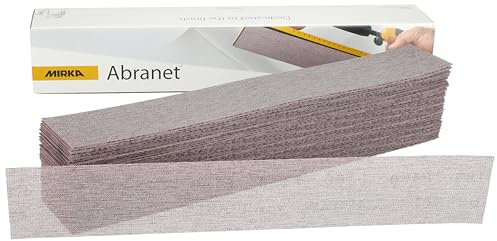 Mirka Abranet slipband 70x420 mm P180 kardborre 50 st | Dammfri slipning av trä spackel lack plast med nät slipband kardborreband P180 50 st hög prestanda