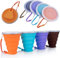 DEHUB Tazza da caffè Portatile, Tazza da Viaggio Pieghevole in Silicone, FDA e BPA Senza Coppa da Viaggio Leggera,270ML Tazze da Bere Pieghevoli, 4 Confezioni (Arancione, Blu, Viola, caffè, 4)