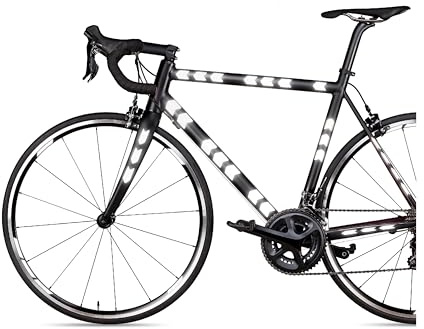Blackshell® Reflektoren Aufkleber – 34 TLG. Set für Fahrradrahmen, Aufkleber Fahrrad für Felgen, Helm, Kinderwagen und alle glatten Oberflächen - Reflektoren Fahrrad in schwarz