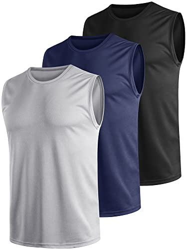 Teesmen 3pcs Tank Top for Men Gym Sleeveless Running Quick Dry Breathable Men Vests Multipack