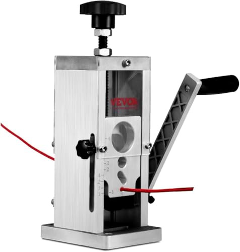 VEVOR Manual Wire Stripping Machine, 0.06''-1.5'' Copper Stripper with Hand Crank or Drill Powered, Visible Stripping Depth Reference, Portable Aluminum Frame Wire Peeler for Scrap Copper Recycling