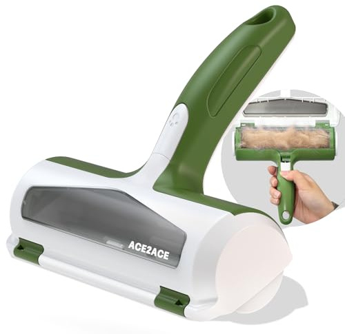 ACE2ACE Pet Hair Remover and Rollers, Cleaning Brush Fur Remover for Cats and Dogs, Washable and Reusable Animals Brushes Hair Removal, for Carpets, Clothes and Sofa-Green