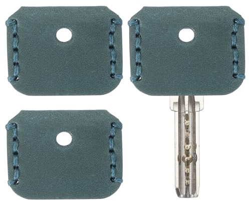 PATIKIL Copri Chiavi In Pelle 3 Pezzi Custodie Per Chiavi Mini Etichette Organizzatore Per Chiavi Di Casa Ufficio Appartamento Blu