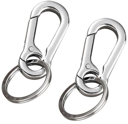 FIBOUND 2 Maniglie Coppia di Moschettoni Scomponibili per Chiavi - Gancio in con Sgancio Rapido a Pressione. Dispositivo Resistente per Portachiavi, Ideale per Uso Quotidiano in Casa/Ufficio.