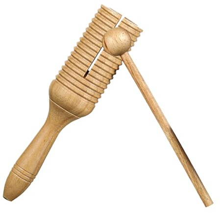 Musical Crow Sounder Jouet de percussion en bois pour enfants et adultes, outil de rythme d'apprentissage avec bâton de son pratique, appareil de musique compact, finition naturelle, éducation, jeu