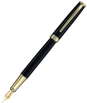 HERO Stylo Plume Noir Mat, Pointe Fine F 0,5 mm, Écriture Fluide, Idéal Débutant, Journaling, Calligraphie, Dessin, Fournitures de Bureau, Cadeau Homme Femme