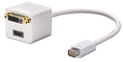 Lindy Mini-DVI to DVI/HDMI Splitter mini DVI 1x DVI, 1x HDMI Bianco