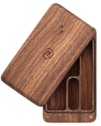 Marley Natural American Black Nogal - Caja para guardar cigarrillos y articulaciones, a prueba de golpes, con compartimentos con cierre magnético, gran regalo y accesorios esenciales para fumar