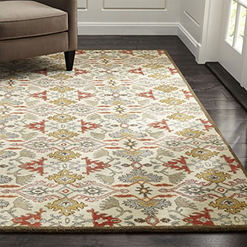 Delphine Orange Traditionelle Orientalische Handarbeit, getuftet, 100% Wolle, Teppich & Teppiche (150 x 250 cm)
