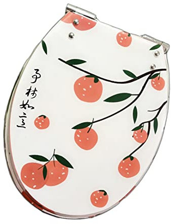 LYLFF Retro Harz Toilettensitz, 3D-Effekt-Hochleistungs-Verlangsamter WC-Sitz, Edelstahl-Einstellscharniere, Geeignet for O/V/U Type Toilette