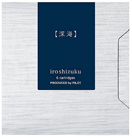 Pilot Iroshizuku Fountain Pen Ink Cartridges Shin-Kai (Dark Blue) 6 Pieces IRF-6S-SNK with Kanji Love Sticker