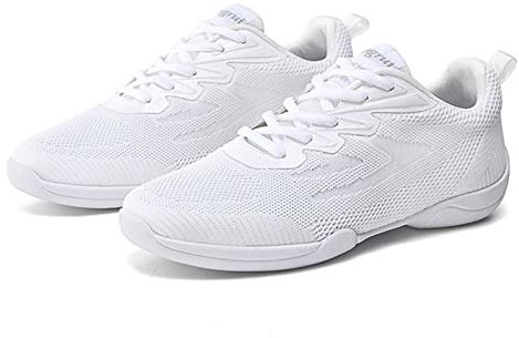 Kvinnor Cheerleading Skor Flickor Utomhus Träningsskor Gymnastik Jazz Yoga Dansskor Vit(29 EU, White)