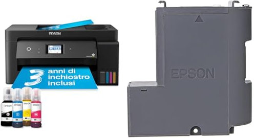 Epson EcoTank ET-15000 4-in-1 Tinten-Multifunktionsgerät, großer Tintentank, hohe Reichweite, niedrige Seitenkosten,Normal & C13T04D100 Toner, Schwarz