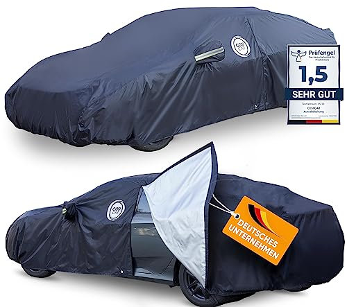 COSI CAR Autoabdeckung Wasserdicht [Passt zu jedem Fahrzeug] Abdeckplane Autogarage Vollgarage Autoplane für Frostschutz Auto Abdeckung Outdoor & Indoor | Jetzt Größe Wählen (Schwarz, 450*170*119)