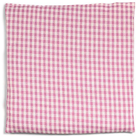 Cojín de huesos de cereza 19 x 19 cm – Tejido orgánico rosa y blanco – Cojín térmico y compresa fría – Cojín de granos para microondas, horno, congelador