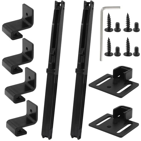 Coufce 2PCS Soft Close Barn Door Hardware Kit, Spring Buffer Damper Smooth Operation, Hole-Free Design, Fits 70-160 Pound Doors