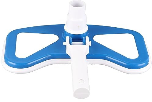 12 teste aspiranti curve per piscine con spazzola di aspirazione, blu e bianco, per pulizia manuale ponderata per piscine interrate e fuori terra, kit di accessori per la pulizia della vasca