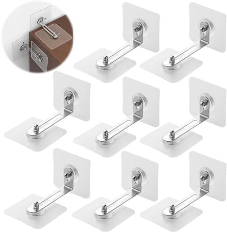 8 Pack Möbel-Wandanker Möbel Kippsicherung Set Kippschutz Möbel Wandanker, Möbel Wandanker Abnehmbar Möbelanker Anti Kipp Möbelgurte Wandbefestigung für Schrank Regal Kommode Belastbarkeit Haustiere