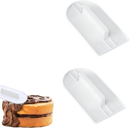 2 Pcs Cake Smoother, Cake Decorating Tools, Icing Smoother, Fondant Tools, Flat Edge Cake Smoother,Fondant Cake Smoother Polisher for Home Kitchens Cake Shops Candy Shops(White)