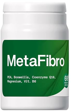 CBX Medical MetaFibro | Naturligt kosttillskott för energi och välbefinnande | Minskar trötthet, stöd för nervsystemet, anti-oxidant CoQ10, PEA, Boswellia, Magnesiumbisglycinat, 60 kapslar, vegansk
