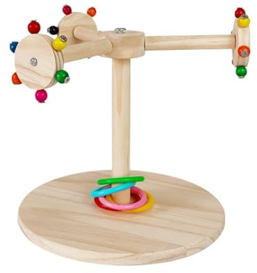 Bird Perch Stand - Bird Stop Holder, Creative Palm Toy, Bird Claw Polishing Stand with Rotating Windmill Design for Pocket Section, Macaw, Budg
