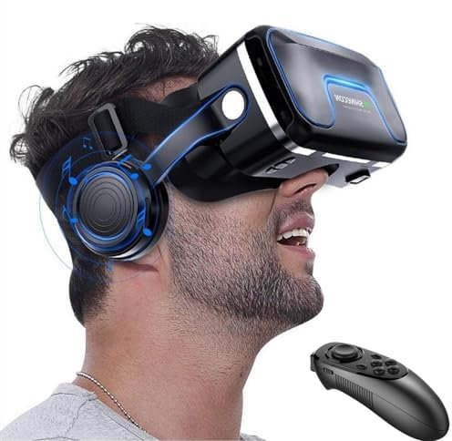 Casque de réalité virtuelle mobile avec contrôleur et casque pour enfants et adultes pour jouer à des jeux vidéo 3D et des films, ensemble de lunettes de réalité virtuelle universel pour smartphone