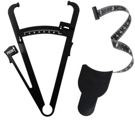 Körperfettzange, Körperfettmessgerät, Körpermaßband, Fettmesszange, Hautfalten Messschieber, Maßband Körper, Hautfalten Körperfettanalysator, 150cm Maßband, zur Messung des Körperfettanteils, 2 Stück