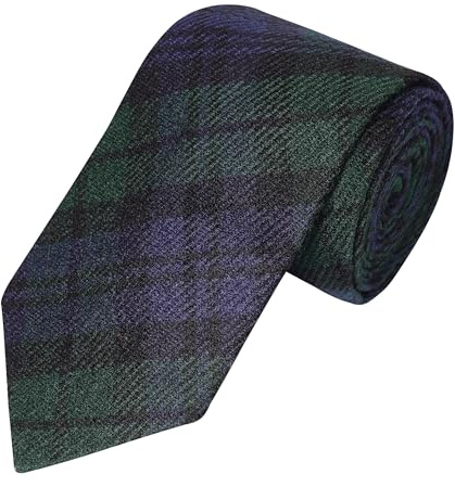 EZE Neck Ties for Men, Tartan kilt Check Tie, Scottish Highland Tartan Neckties, Acrylic Clan Wool Men Ties (BLACK WATCH)