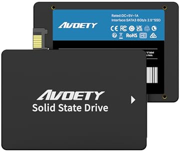 AVOETY 256GB 2.5 SATA III SSD – Velocidad de Lectura 550MB/s, SSD Interno con Memoria 3D NAND para Mayor Rendimiento de PC/Escritorios y Laptops (AS550)
