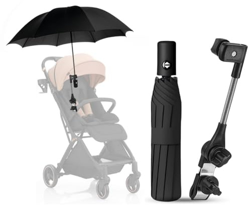 pram Parasol，pram Umbrella with 50+ UV Protection,Pushchair Parasol Equipped with a Multi-Functional Stand,Suitable for Various Types of Baby Strollers