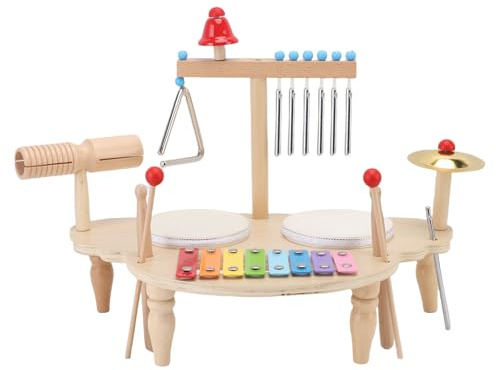 Generic Baby Music Station, Kids Percussion Musical Instruments Set With Glockenspiel Chime Bell Cymbal Montessory Toys for Toddlers Birthday