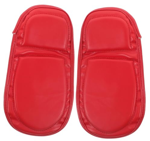 TOYANDONA Protezioni Piedi Karate Rosse Paratibie Leggeri e Flessibili per Taekwondo Kickboxing e Mma Protezione Sicura con Cinghie Regolabili per Allenamento e Sparring