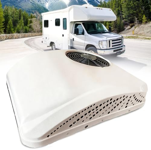Condizionatore Aria Elettrico da Tetto Universale per Camper,Camion,Bus - Unità A/C Non Canalizzata con Doppia Funzione Freddo/Caldo e Compressore Scroll per Aria Condizionata Parcheggio 220V