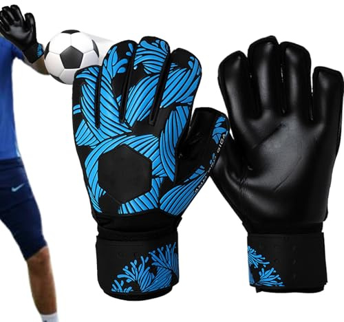 Generisch Guanti da portiere | con antiscivolo per allenamento – Guanti da portiere con protezione per le dita – per bambini e ragazzi per attività sportive all'aria aperta, scuola e campo sportivo