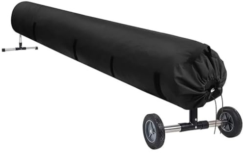 QOXEZY Copertura per bobina solare per piscina, con cinghia regolabile, tessuto Oxford resistente 420D, copertura protettiva impermeabile per coperte solari da 40,6 cm, 40,5 m, 6,1 m, piscine fuori