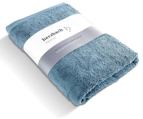 herzbach home Premium Badetuch 100 x 150 cm (graublau) – Großes, weiches & saugstarkes Badehandtuch in Bester Qualität – 100% natürliche Baumwolle