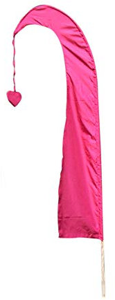 Asiastyle Balifahne | Farbe: weinrot | 200 cm lang | MIT BAMBUSSTANGE | aus echtem Satin | Originale Umbul Fahne