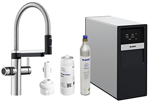 BLANCO 526255 EVOL-S Pro Küchenarmatur, 190 W, 230 V, Edelstahl, drink.soda 5-in-1