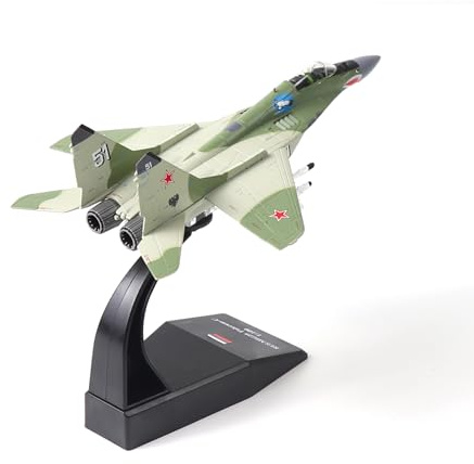 NUOTIE MIG-29 Fulcrum à L'échelle 1/100 Kit de Modèle d'avion de Chasse en Métal Moulé sous Pression en Alliage de Simulation d'avion de Supériorité Aérienne Britannique Soviétique avec Support