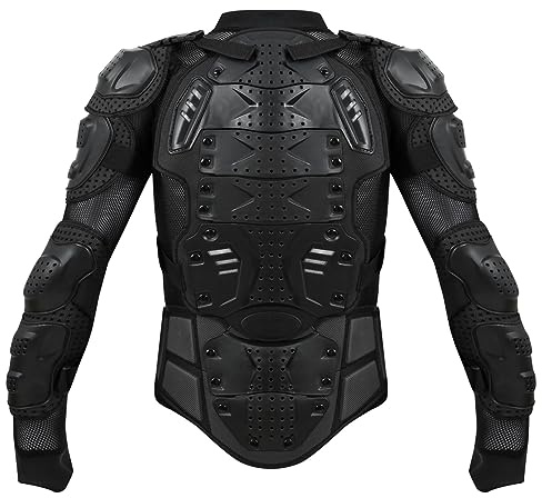 YuanDiann Skyddsjacka skydd motorcykel skyddströja jacka Armour Racing skateboard skidor cykel motocross, svart, 4XL