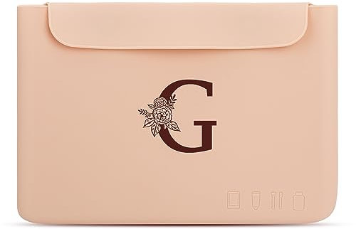 Trousse per trucchi in silicone, trousse da toilette con lettera per donne da viaggio, trousse da toilette avanzata, regali di compleanno personalizzati per donne, kit da viaggio portatile (G)
