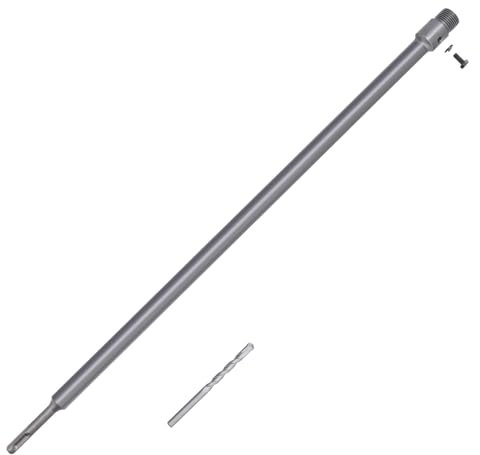 GARHWAL Rallonge pour scie cloche carbure SDS Plus, longueur 600 mm, filetage M22, tige SDS Plus, foret de centrage inclus, Conçu pour un rangement stable et pratique