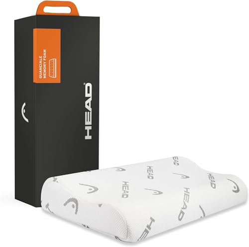 HEAD Active Rest - Nackenkissen Kopfkissen Schlafkissen Ergonomisch Doppelwellig, Nackenstützkissen CellActive®-Behandlung Durchblutung, Memory Foam Orthopädisches Kissen Milbenresistent, Pillow 40x70