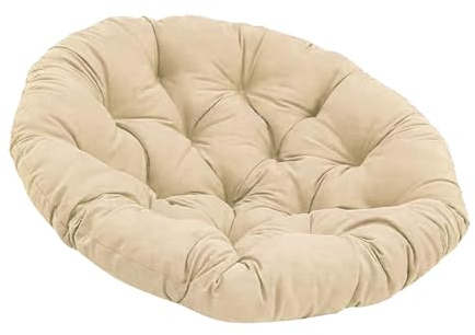 perfk Cuscino per Sedia Rotondo Imbottito da 50 cm a Forma di Cuscino per Sedia sospesa Tappetino per Sedia da Giardino Lavabile Resistente all'Acqua, Cachi