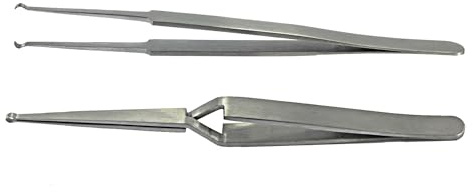 JUNLIXN Lock Pinning Cross Locking Tweezers & Straight Round Open Slot Stainless Steel for Locksmith Pinning & Rekeying Kit Self Locking Closing Locksmith Tools Lock Pin Tumbler Tweezers(2PCS)
