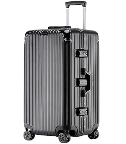 ASHSDI Koffer Reisekoffer Trolley Handgepäck-Hartschale Mit Aluminiumrahmen, Spinner-Räder Verriegeln Koffer, Aufgegebenes Gepäck Boardcase Handgepäck (Color : B, Size : 28in)